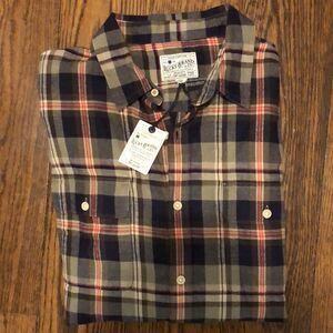 LUCKY BRAND Men’s Long Sleeve Plaid Flannel Button Down Shirt Sz Large NWT